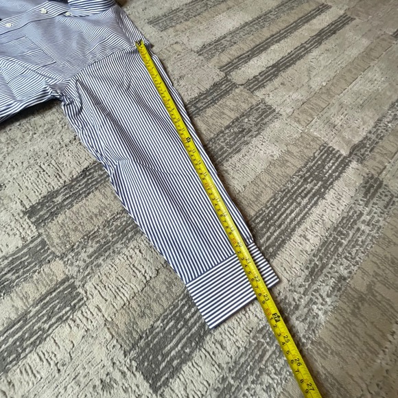 NWT Jos A Bank Mens Dress Shirt Stripe 16-33 Long Sleeve 80s Ply Pinpoint Cotton - Picture 8 of 10